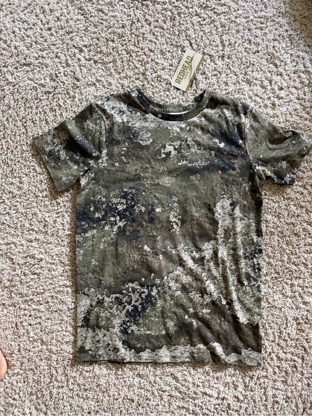 Redhead Kids Olive Green Camo Short Sleeve Tee size youth XL nwt